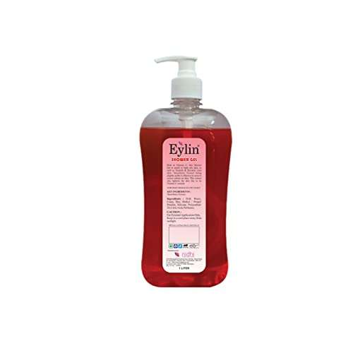 EYLIN SHOWER GEL- PREMIUM RANGE : 1 LTR SCREAMING STRAWBERRY PERFUMED- PINK COLORED TOTAL 1 LITRES 3
