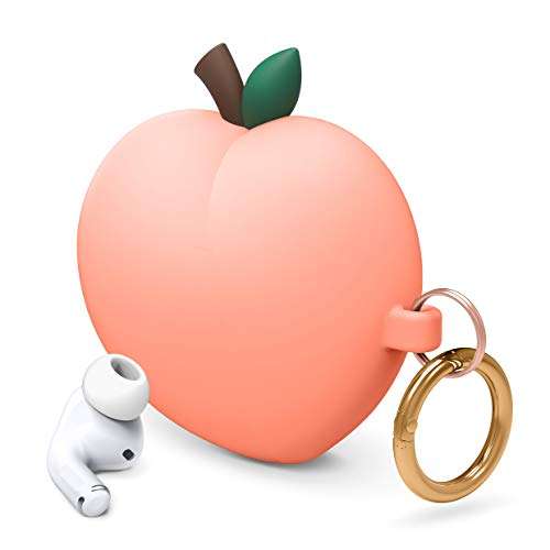 elago Peach Case Compatible with Apple AirPods Pro Case, 3D Cute Design Case Cover with Keychain, Supports Wireless Charging (Peach) [US Patent Registered] 1