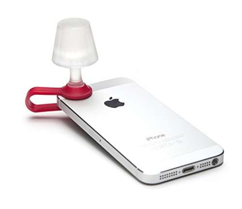 Peleg Design Luma Smart Mobile Phone Night Light, Tiny Lampshade Clip on Phone Flash Led Light Holder, Red 1
