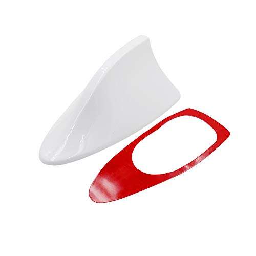 idain Car Roof Mounted AM/FM Radio Signal Antenna Shark Fin Aerial Universal Fit for Auto SUV Truck Van,White 1