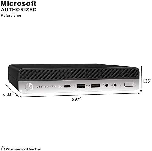 HP EliteDesk 800 G3 Business Mini Desktop PC - Intel Quad-Core i5-6500, 256GB SSD, 8GB DDR4, USB Type-C, DisplayPort, Windows 10 Professional (Renewed) 2