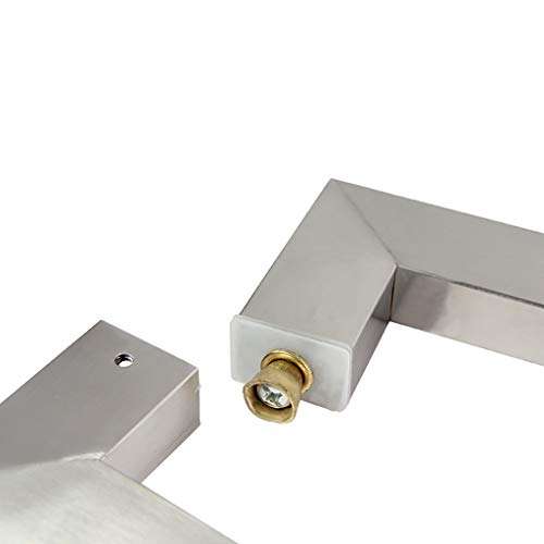 Heavy Duty Stainless Steel Square Tube Commercial Push-Pull Door Handle/Glass Door Handle/Wooden Door Handle, 5 Lengths (Size : Length440mm) 5