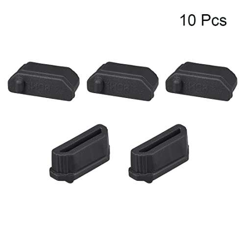 uxcell 10pcs Anti Dust Silicone Cover Port Protectors for Female Port 11mmx1.3mm Black 4