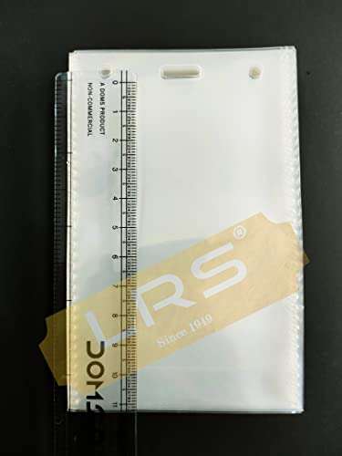 LRS Soft Plastic Flexible I.D Card Holders, Pouches, Badges PrePunched for Lanyards, 110mm x 70mm Each, Vertical Top Loading for Office, School, College, University - Pack of 50 2