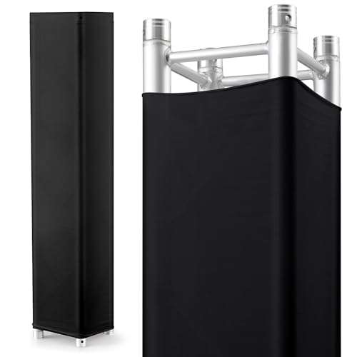 4 Pcs Truss Cover Fits Fit 8 ft x 12 in Box Truss Scrim Elastic Fabric Seamless Integration Easy Installation Pull over Sleeves(Black) 1