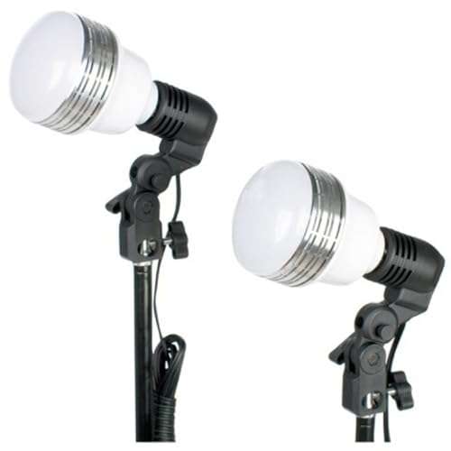 Smith-Victor KT750LED 2-Light LED Umbrella Kit, Includes 45W Bulbs, 33" Umbrellas, Light Stands, and Case 3
