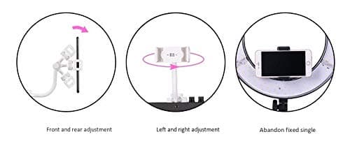 13.5" LED Ring Light with Tripod Stand and Phone Holder for Selfie,Live Streaming & YouTube Video, Dimmable Desk Makeup Ring Light for Photography, Shooting with 3 Light Modes and 10 Brightness Level 3