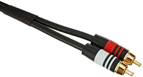 Monoprice Premium RCA Cable - 100 Feet - Black | 2 RCA Plug to 2 RCA Plug, Male to Male, 22AWG 2