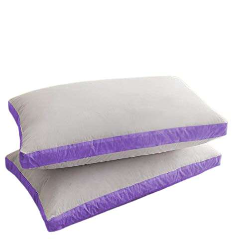 Angel Mommy Pregents Hypoallergenic Gusseted Pillow - Side Back Sleepers Set of 2, Standard (17'x27'Inch), Purple-White 1