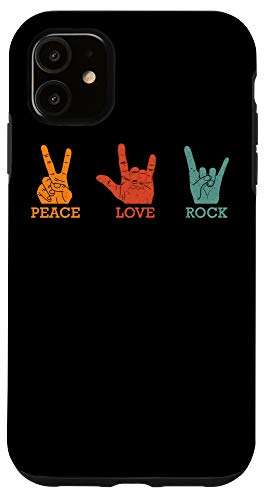 iPhone 11 Peace Love Rock And Roll Sign Phone Case Rock Music Lovers Case 1