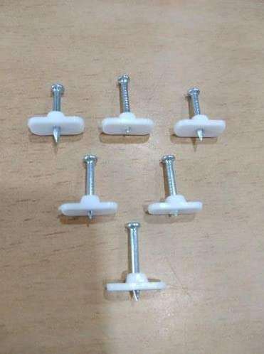Agastriya PVC Batten Flat Casing Cable Iron Nail Batten Gitti Durable Flat Clips (12 mm x 6 mm, Pack of 200) 6