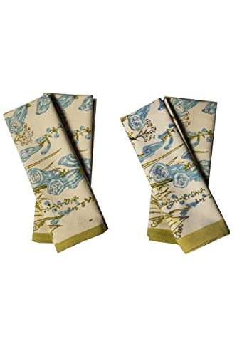 CONTRAST LIVING Reshama Hand Block Printed Kitchen Towel/Dish Towel/Hand Towel Multi Color Set of 3 Pcs 4