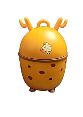 AP ENTERPRISES ARAA PAVA Funny deer animal design waste bin new creative household desktop plastic trash can Small Portable Table Dustbin Desk Dustbin with Attached lid and Swing Opening 1