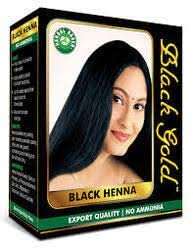 PADMAVATHI ENTERPRISES - Black Gold No Ammonia Gold Henna and Brush (Black)- Pack of 5 1