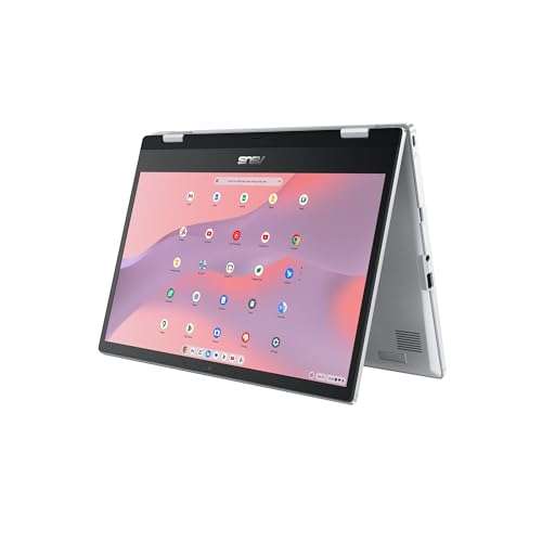 ASUS Chromebook Flip CX1 Convertible Laptop, 14" FHD NanoEdge 360-degree Touchscreen, Intel Celeron N6000 4-Core Processor, 128GB eMMC Storage, 8GB RAM, ChromeOS, Transparent Silver, CX1400FKA-AS88F 1