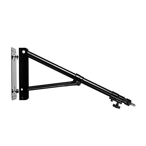 Fovitec Wall Mounting Triangle Boom Arm for Photography Strobe Light, Softbox, Monolight, and Ring Light, 180 Degree Rotation, Max Length 49.75ft/120cm (Matte Black) 1