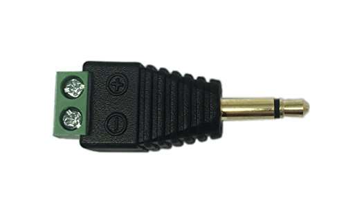 CERRXIAN 3.5mm TS Mono Male to 2 Pin Screw Terminal Female AUX Headphone Replacement Solderless Balum Converter Adapter (2-Pack) 6