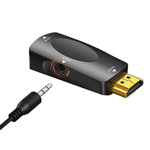 Microware 1080P HDMI Male to VGA Analog Female HDTV Video Audio Output Converter Adapter 1