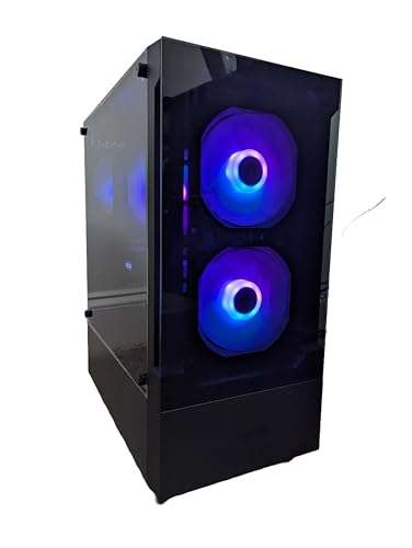 Centaurus Andromeda B9 Gaming PC, AMD Ryzen 7 7800X3D 8-Core, Radeon RX 9060 XT 16GB, 2TB NVME SSD, 32GB DDR5 RAM, Win 11 Pro, WiFi, RGB LEDs, Glass. Custom Built Performance Gaming Desktop Computer 1