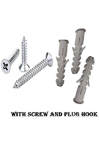 GHAR DWAR Classic 8 pin Wall Hook Wall Hanger Cloth Hanger Wall Stand Wall khunti Key Holder Stainless Steel Types 8 Hooks (Pack of 3, 6 Pin Silver) 5