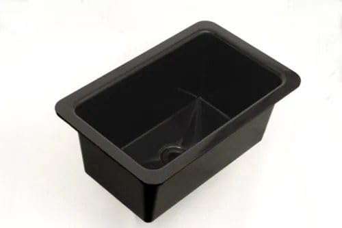 Laboratory PP Sink, Black, 560 x 355 x 245 mm, with Nipples 1
