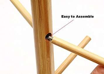 Bamboo Mug Tree Rack Stand with 6 Storage Hooks, Hold and Dry Large Coffee Mugs or Cups 3