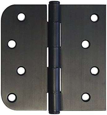 12 PCS 4"x4" Straight, Square Corner x 5/8" Round Radius Exterior Door Hinge Oil Rubbed Bronze (Almost Black) 1