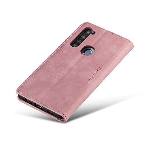 HAII Galaxy A21 Case, Flip Fold Leather Wallet Case with Credit Card Slot and Kickstand Magnetic Closure Protective Cover for Samsung Galaxy A21 (Pink) 2
