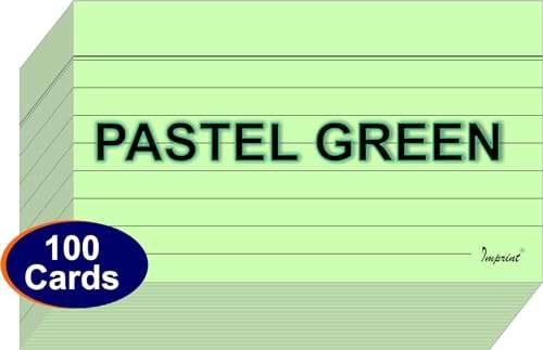IMPRINT'S Ruled Index Cards, Light Green Color, 3x5-Inch, 100 Cards in This Pack 2