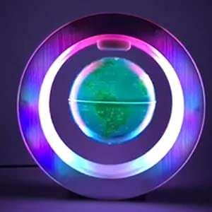 Magnetic Levitation Floating World Globe Desk, 4'' Electronic Antigravity Magnetic Levitating Floating Globe with Colorful LED World Map (English version) 6