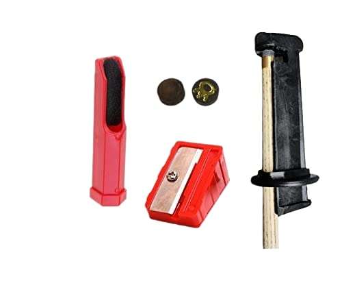 Pool cue tip and Snooker cue tip 9mm Seven Layered Cue Tip 2 Pieces + 1 Piece Tip Repair + Tip Regmal + Tip Sharpener 1