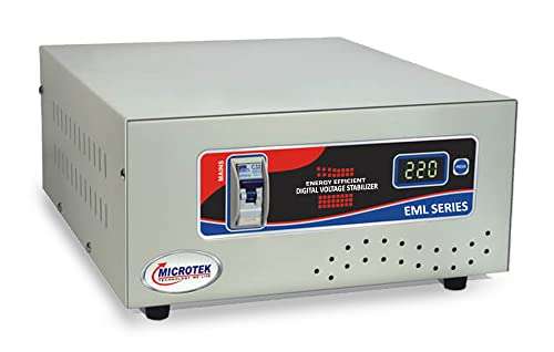 Microtek EML 3090 Main Line Voltage Stabilizer Used for General Purpose Working Power 90V-300V(Metalic Grey) with 2 Year Warranty