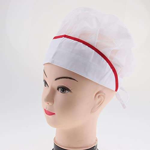 EXPORA Kitchen Chef Working Hat For Male/Female Adult Cooking Cap Red Net 3