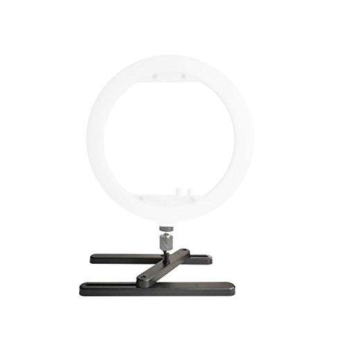 Table Tripod Stand Mini Foldable Led Ring Desktop Bracket Universal 1/4 Inch Cell Phone Holder for Photo Ring Video Lamp Lighting Live Stream Makeup for Light Stand Clip 4
