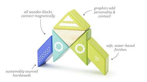 6 Piece Tegu Travel Pal Magnetic Wooden Block Set, Spaceship 3
