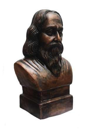 Waahkart Home Decor Rabindranath Tagore Statue in Dark Metallic Color 3