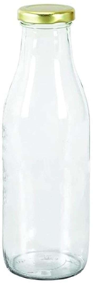 1st Time Multipurpose Kitchen Storage Glass Milk Bottle With Lid, Clear, Pack Of 3, 500 Ml, 6.5 X 6.5 X 20.5 Cm 6