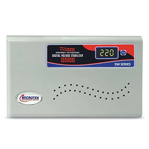 Microtek EM4150 Digital Display Wall Mounted Automatic Voltage Stabilizer for AC up to 1.5 Ton Working Power 150V-280V (Grey) with 3 Year Warranty 2