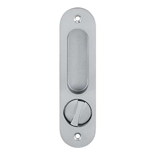Sliding Barn Door Lock Handle Pull Kit AntiTheft With Flush Mount Strong Industrial Pull Privacy Latch With Keys For Barn Wood Furniture Hardware(Silver) 2