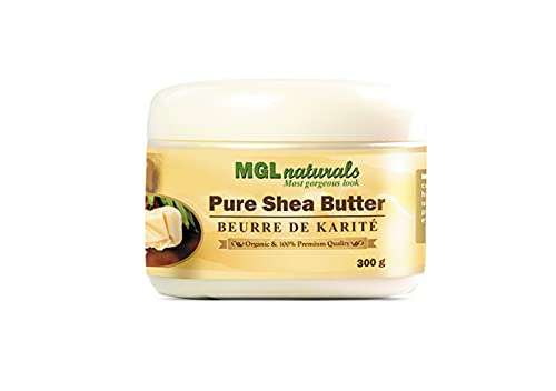 MGL Naturals Unrefined African Shea Butter Ivory whipped, 100% Raw, Organic | Apple and honeysuckle scented. Moisturizing body and hair butter from Ghana. 11 oz / 300g 4