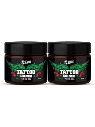 Beardo Tattoo Shiner Hydro Gel, 50g (Pack of 2) | Heals & Maintains Tattoo Ink | Tattoo Shiner for Men | Brighten & Shine Tatoo for Men