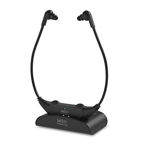 QuietTV Wireless Headphones for TV from MDHearing, Comfortable TV Headset, Plug & Play, Rechargeable, Perfect for Seniors, Assists Hearing, Includes Charging Base and Single Headphone Set 1