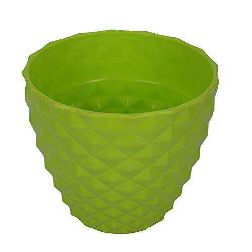 Gardens Need 100% Virgin Plastic Kohinoor -6" Pot | Set of 4 Planter, (15cm x 15cm x 15cm, Lemon Green) 4