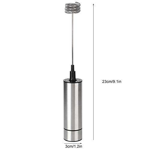 Electric Hand Mixer, 9.1x1.2in Electric Whisk, With Single-layer Milk Frother Head Food-grade Stainless Steel for Hot Chocolate Make Coffee Butter Eggs 4