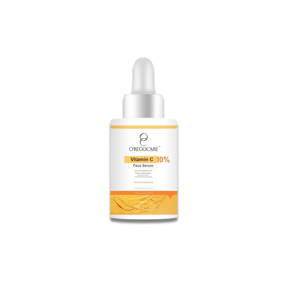 OREGOCARE 10% Vitamin C Face Serum | Helpful in Skin Brightening, Smooths Fine Lines, Firms Skin, Fights Age Spots & Hydrates with Easyliance | For both Men & Women | 30ml, Pack of 1