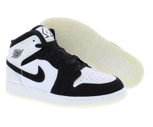 Jordan Boy's Air 1 Mid SE (Big Kid) White/Black/Multicolor 6 Big Kid M 2
