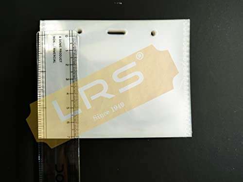 LRS Soft Plastic Flexible I.D Card Holders, Pouches, Badges PrePunched for Lanyards, 70mm x 95mm Each, Horizontal Top Loading for Office, School, College, University - Pack of 25 1