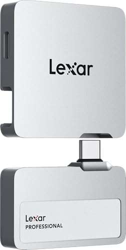 Lexar 2TB Professional Go Portable SSD w/Hub, Supports Apple 4K 60fps ProRes, Up to 1050MB/s, USB 3.2 Gen 2, Rugged, IP65, Ultracompact, Compatible w/iPhone 15/16, External SSD (LSL400S002T-RNSNU) 1