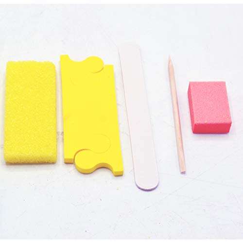 PandaSpa 5-Piece Pedicure Kit, Wood Nail File, Pumice Pad, Mini Buffer 100/180 Grit, Wood Stick, Toe Separator 200-Ct 4