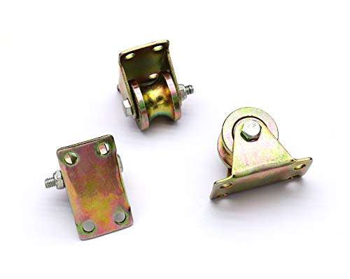 Anmeilexst 4 Pcs Color Zinc Plating 1.2" U-Groove Track Wheel, Sliding Door Roller, for Track Sliding Doors, Mechanical Carts and Mobile Workbench 2